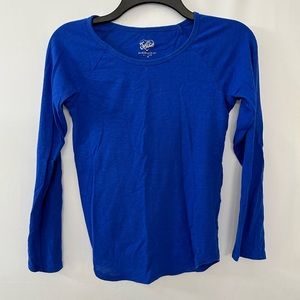 Justice lightweight long sleeve blue T-shirt girls size 12